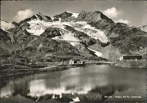 Bernina Hospiz mit Piz Cambrena Kat. Bernina