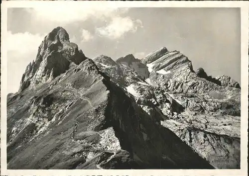 Rotsteinpass Im Alpstein mit Saentis Kat. Rotsteinpass