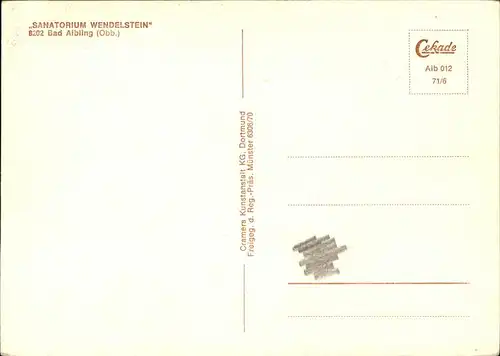 Bad Aibling Sanatorium Wendelstein Kat. Bad Aibling