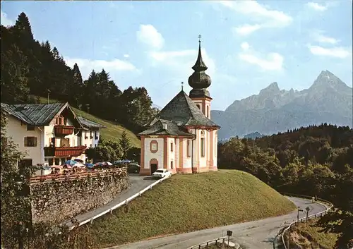 Berchtesgaden Gaststaette u.Cafe Maria Gern mit Kirche Kat. Berchtesgaden