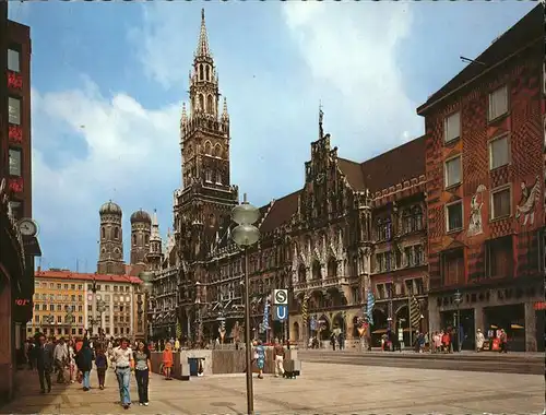 Muenchen Rathaus u.Frauenkirche Kat. Muenchen