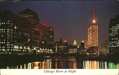 Chicago Illinois River at night Kat. Chicago