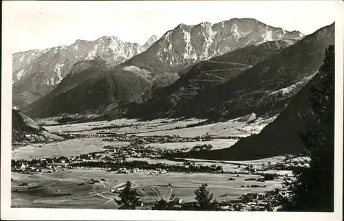 Pfronten Panorama mit Roefleuten Heitlern Dorf oesch Steinach Schlicke Koellespitze Rossberg Allgaeuer Alpen Kat. Pfronten