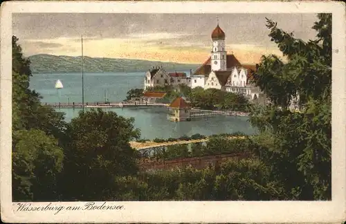 Wasserburg Bodensee Kirche Schloss Anlegesteg Kat. Wasserburg (Bodensee)