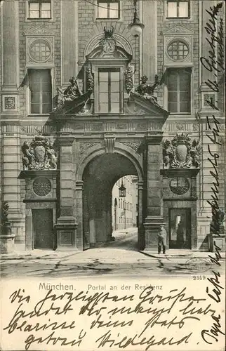 Muenchen Portal an der Residenz Relief Kat. Muenchen