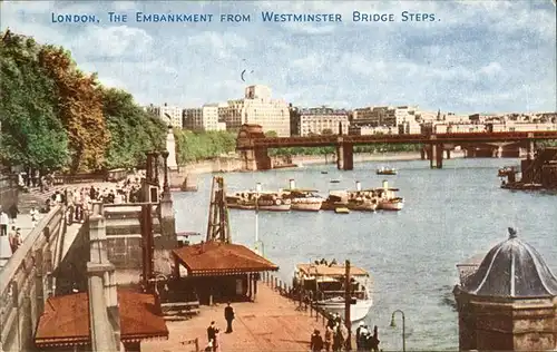 London Embankment from Westminster Bridge Steps Kat. City of London