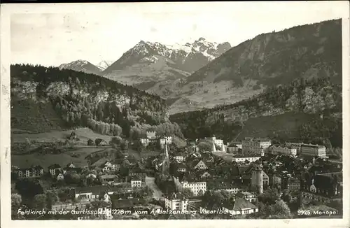 Feldkirch Vorarlberg Panorama mit Gurtisspitz Blick vom Ardetzenberg Kat. Feldkirch