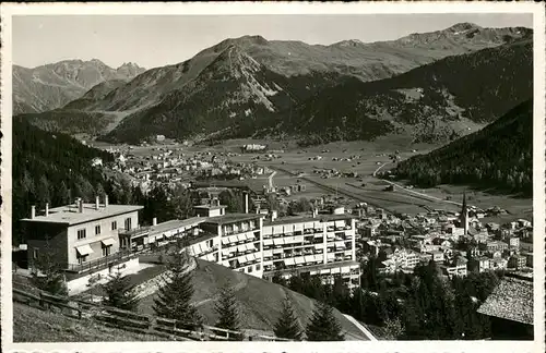 Davos GR Heilstaette Panorama mit Seehorn Pischahorn Rhaetikon Kat. Davos