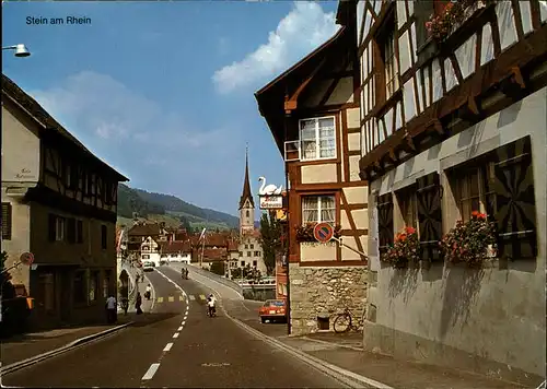 Stein Rhein Hauptstrasse Hotel Schwanen Kirche Bruecke Kat. Stein Rhein