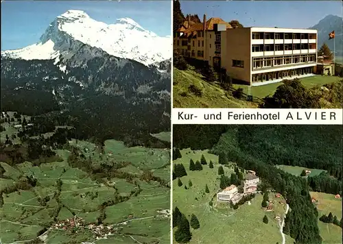 Oberschan Kur und Ferienhotel Alvier Alpenblick Fliegeraufnahme Kat. Oberschan