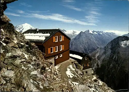 Saas Fee Mischabelhuette Alpenpanorama Weissmies Portjengrat Sonnighorn Walliser Alpen Kat. Saas Fee