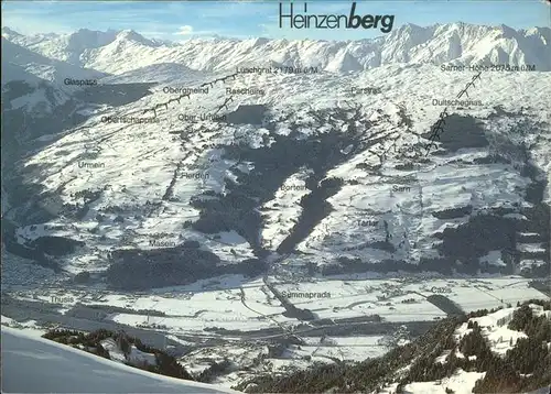 Thusis Skigebiet Heinzenberg uebersicht Lifte Alpenpanorama Kat. Thusis