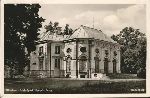 Muenchen Schlosspark Nymphenburg Badenburg Kat. Muenchen