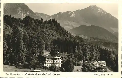 Berchtesgaden Kurhotel Sonnenhof mit Jenner Berchtesgadener Alpen Kat. Berchtesgaden