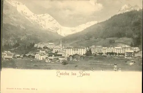 Loeche-les-Bains Ortsansicht mit Alpenblick / Leukerbad /Bz. Leuk