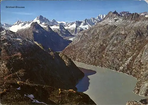 Staudamm Pumpspeicherkraftwerk Grimsel Stausee Finsteraarhorn  Kat. Gebaeude