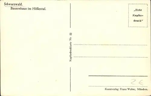 Hoellental Schwarzwald Bauernhaus Kat. Buchenbach