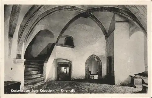 Kriebstein Burg Kreismuseum Ritterhalle Kat. Kriebstein