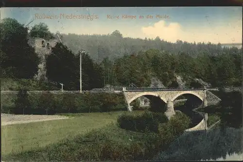 Rosswein Niederstriegis Ruine Kaempe Mulde Kat. Rosswein