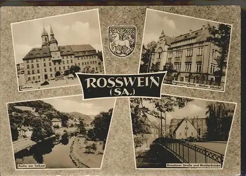 Rosswein Dresdner Str. Rathaus Wappen Kat. Rosswein
