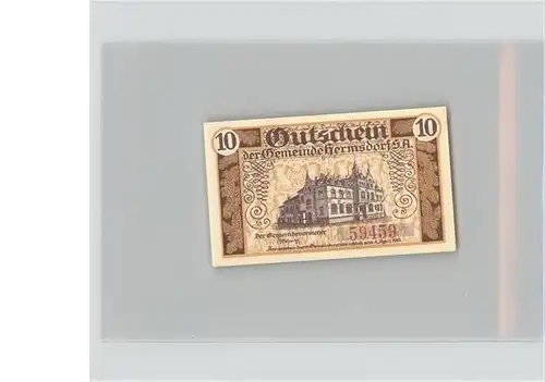 dd41870 Hermsdorf Thueringen 10 Pfennig Notgeld Kategorie. Hermsdorf Thueringen Alte Ansichtskarten