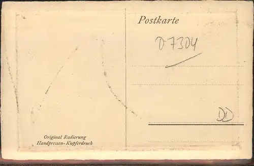 Rosswein Der alte Werder 1927 Handpressen Kupferdruck Kat. Rosswein