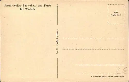 Wolfach Schwarzwaelder Bauernhaus Tracht Kat. Wolfach