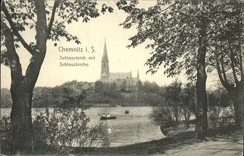 Chemnitz Schlossteich Schlosskirche Kat. Chemnitz