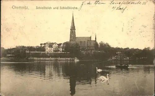 Chemnitz Schlossteich Schlosskirche Kat. Chemnitz