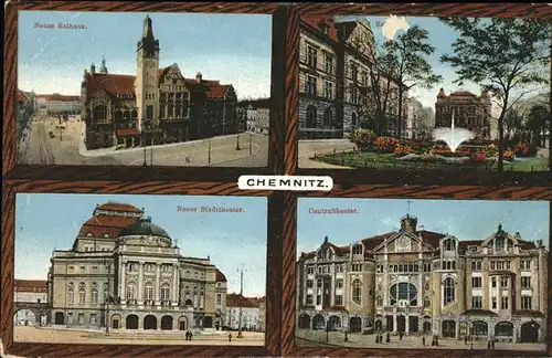 Chemnitz Neues Rathaus Stadttheater Centraltheater Kat. Chemnitz