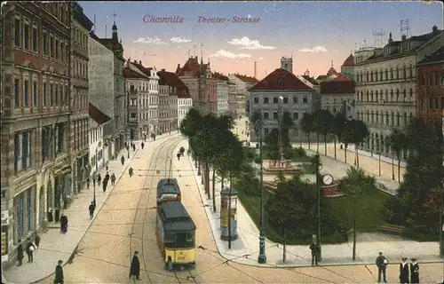 Chemnitz Theater Str. Strassenbahn Kat. Chemnitz