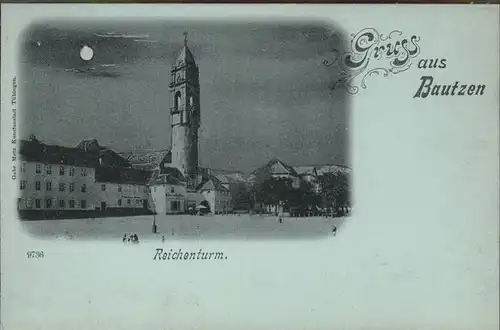 Bautzen Reichenturm Nacht Kat. Bautzen