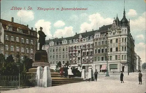 dd42538 Loebau Sachsen Bismarckdenkmal Koenigsplatz Kategorie. Loebau Alte Ansichtskarten