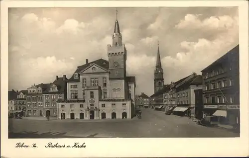 dd42573 Loebau Sachsen Rathaus Kirche Kategorie. Loebau Alte Ansichtskarten