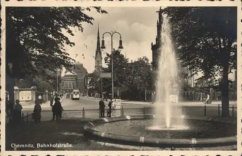 Chemnitz Bahnhofstr. Springbrunnen Kat. Chemnitz