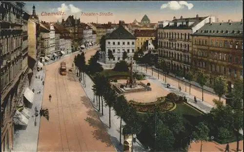 Chemnitz Theater Str. Strassenbahn Kat. Chemnitz