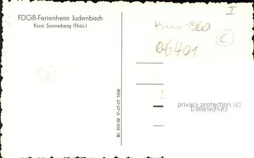 Judenbach FDGB Ferienheim Kat. Judenbach