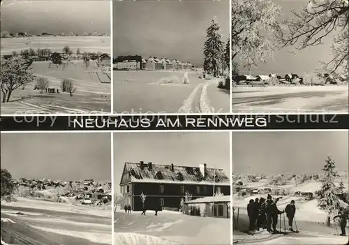 Neuhaus Rennweg Winterpanorama Skilaeufer Kat. Neuhaus Rennweg