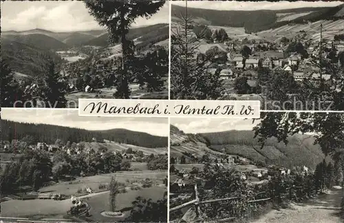 Manebach Panorama mit Teilansichten Kat. Ilmenau