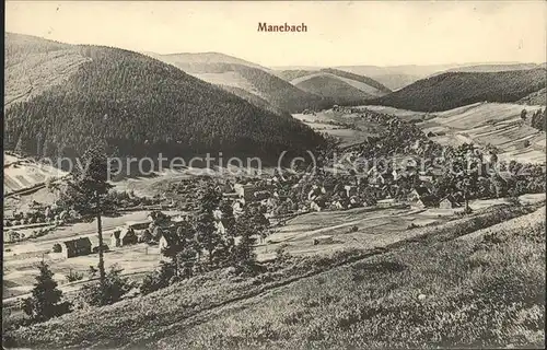 Manebach Panorama Kat. Ilmenau