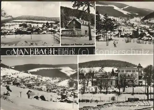 Manebach Panorama Gasthaus Moosbach FDGB Erholungsheim Freundschaft Kat. Ilmenau