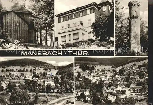 Manebach Goethehaeuschen FDGB Erholungsheim Kickelhahnturm Ortsansicht Kat. Ilmenau