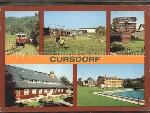 Cursdorf Bergbahn Spielplatz Wegweiser Ferienheime Kat. Cursdorf