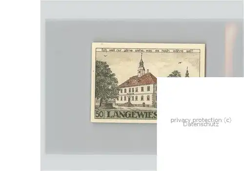 Langewiesen 50 Pfennig Schein Kat. Langewiesen