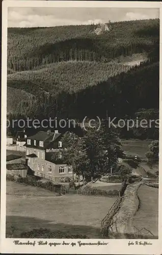 Manebach Gasthaus Moosbach mit gr Hermannstein Kat. Ilmenau