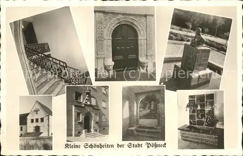 Poessneck Treppe Rathaus Portal Markt Brunnen Stadtbad Kat. Poessneck