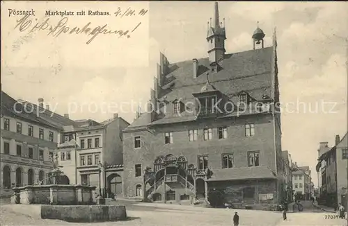 Poessneck Marktplatz Rathaus Kat. Poessneck