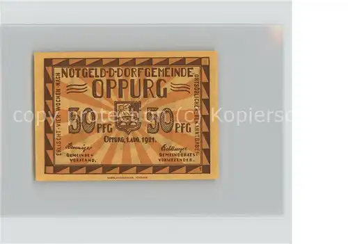 Oppurg Notgeld 50 Pf. Kat. Oppurg