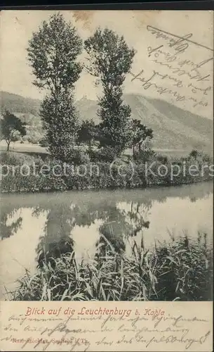 Kahla Thueringen Fluss mit Blick auf Leuchtenburg  Kat. Kahla Thueringen