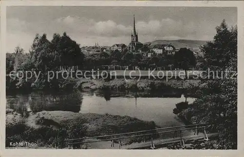 Kahla Thueringen Panorama mit Kirche Kat. Kahla Thueringen